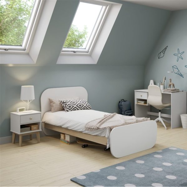 Cama 1 plaza línea Esteban blanco