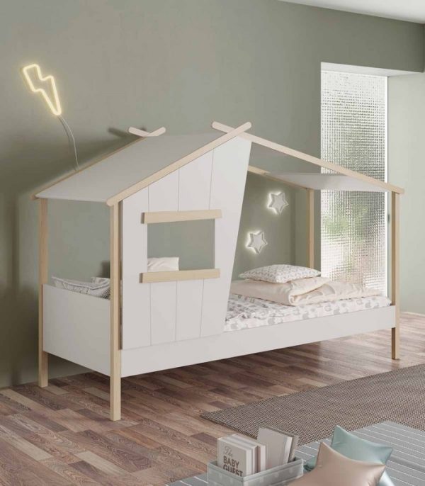 Cama 1 plaza Luba blanca