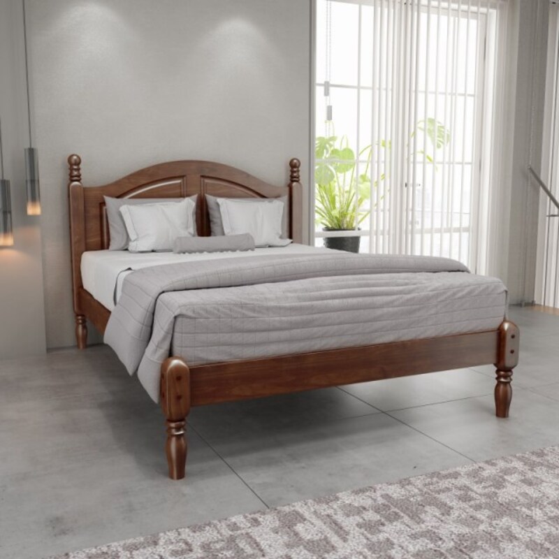Cama 2 plazas línea Oro color café
