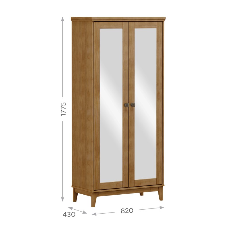Armario 2 puertas Prata con espejo natur - Imagen 3